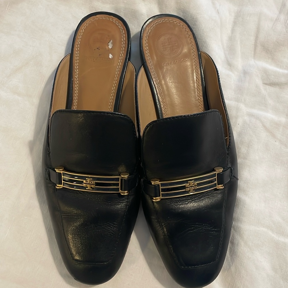 Tori Burch mules. Size 8. Vintage. Navy blue.